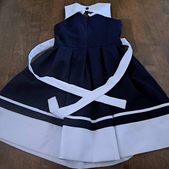 Iris and Ivy navy white classic girls sleeveless dress size 10 - Picture 2 of 4